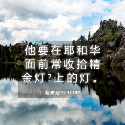 Picture 05 - 利 未 记 24:4 CUVS - 他 要 在 耶 和 华 面 前 常 收 拾 精 - Bible Verse Picture
