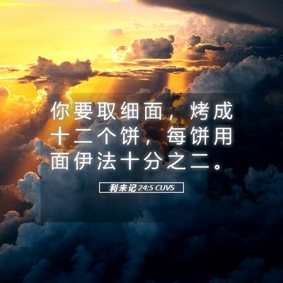 Picture 05 - 利 未 记 24:5 CUVS - 你 要 取 细 面 ， 烤 成 十 二 个 饼 - Bible Verse Picture