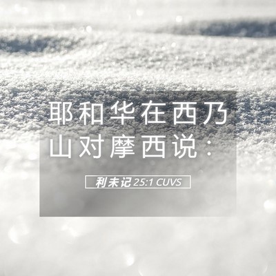 Picture 05 - 利 未 记 25:1 CUVS - 耶 和 华 在 西 乃 山 对 摩 西 说 - Bible Verse Picture