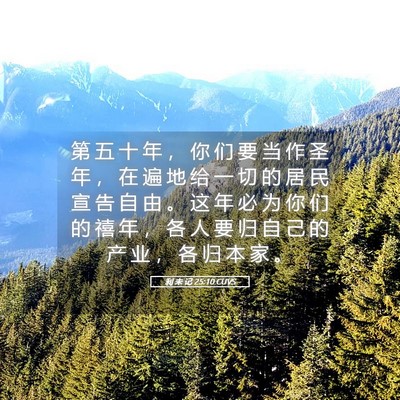 Picture 05 - 利 未 记 25:10 CUVS - 第 五 十 年 ， 你 们 要 当 作 圣 年 - Bible Verse Picture