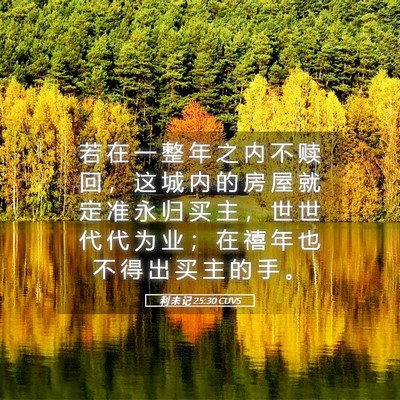 Picture 05 - 利 未 记 25:30 CUVS - 若 在 一 整 年 之 内 不 赎 回 ， 这 - Bible Verse Picture
