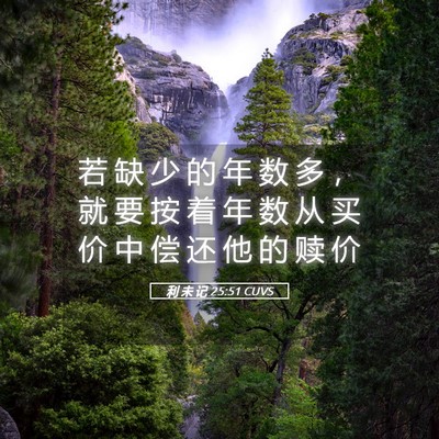 Picture 05 - 利 未 记 25:51 CUVS - 若 缺 少 的 年 数 多 ， 就 要 按 着 - Bible Verse Picture