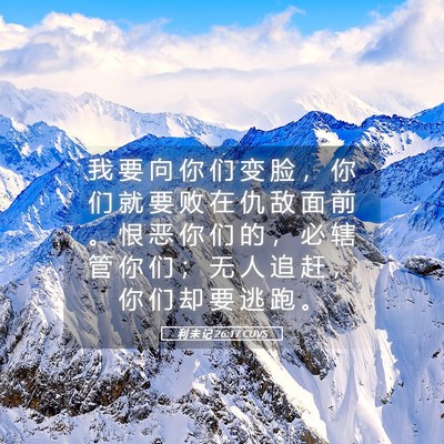 Picture 05 - 利 未 记 26:17 CUVS - 我 要 向 你 们 变 脸 ， 你 们 就 要 - Bible Verse Picture
