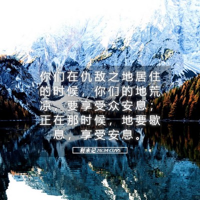 Picture 05 - 利 未 记 26:34 CUVS - 你 们 在 仇 敌 之 地 居 住 的 时 候 - Bible Verse Picture