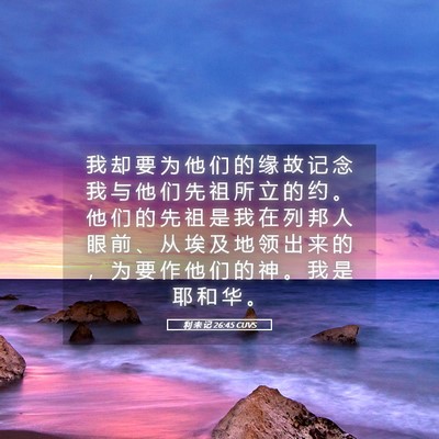 Picture 05 - 利 未 记 26:45 CUVS - 我 却 要 为 他 们 的 缘 故 记 念 我 - Bible Verse Picture