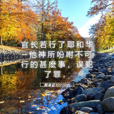 Picture 05 - 利 未 记 4:22 CUVS - 官 长 若 行 了 耶 和 华 ─ 他 神 所 - Bible Verse Picture