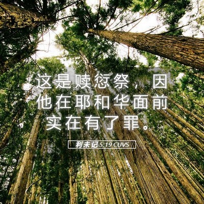 Picture 05 - 利 未 记 5:19 CUVS - 这 是 赎 愆 祭 ， 因 他 在 耶 和 华 - Bible Verse Picture