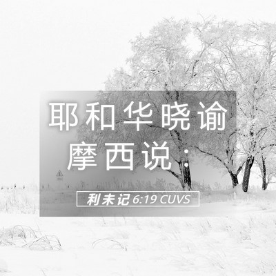 Picture 05 - 利 未 记 6:19 CUVS - 耶 和 华 晓 谕 摩 西 说 - Bible Verse Picture