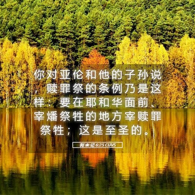 Picture 05 - 利 未 记 6:25 CUVS - 你 对 亚 伦 和 他 的 子 孙 说 ， 赎 - Bible Verse Picture