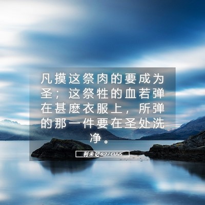 Picture 05 - 利 未 记 6:27 CUVS - 凡 摸 这 祭 肉 的 要 成 为 圣 ； 这 - Bible Verse Picture