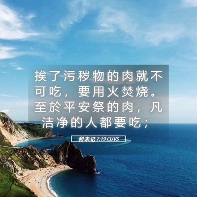 Picture 05 - 利 未 记 7:19 CUVS - 挨 了 污 秽 物 的 肉 就 不 可 吃 ， - Bible Verse Picture