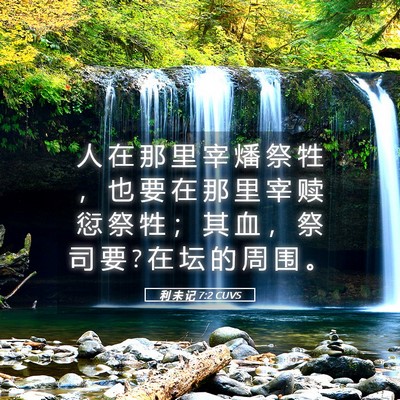 Picture 05 - 利 未 记 7:2 CUVS - 人 在 那 里 宰 燔 祭 牲 ， 也 要 在 - Bible Verse Picture