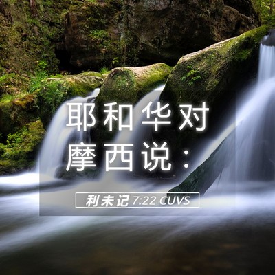 Picture 05 - 利 未 记 7:22 CUVS - 耶 和 华 对 摩 西 说 - Bible Verse Picture