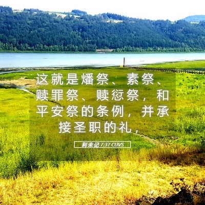 Picture 05 - 利 未 记 7:37 CUVS - 这 就 是 燔 祭 、 素 祭 、 赎 罪 祭 - Bible Verse Picture
