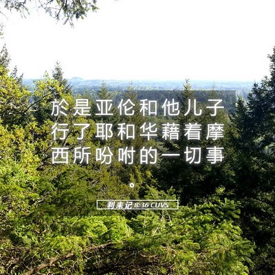 Picture 05 - 利 未 记 8:36 CUVS - 於 是 亚 伦 和 他 儿 子 行 了 耶 和 - Bible Verse Picture