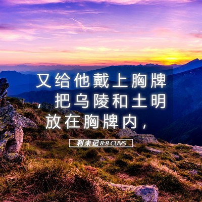Picture 05 - 利 未 记 8:8 CUVS - 又 给 他 戴 上 胸 牌 ， 把 乌 陵 和 - Bible Verse Picture
