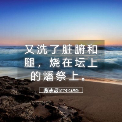 Picture 05 - 利 未 记 9:14 CUVS - 又 洗 了 脏 腑 和 腿 ， 烧 在 坛 上 - Bible Verse Picture