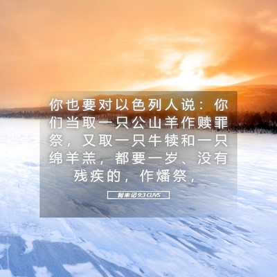 Picture 05 - 利 未 记 9:3 CUVS - 你 也 要 对 以 色 列 人 说 ： 你 们 - Bible Verse Picture