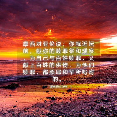 Picture 05 - 利 未 记 9:7 CUVS - 摩 西 对 亚 伦 说 ： 你 就 近 坛 前 - Bible Verse Picture
