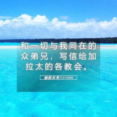Picture 05 - 加 拉 太 书 1:2 CUVS - 和 一 切 与 我 同 在 的 众 弟 兄 ， - Bible Verse Picture