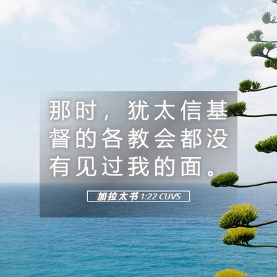 Picture 05 - 加 拉 太 书 1:22 CUVS - 那 时 ， 犹 太 信 基 督 的 各 教 会 - Bible Verse Picture