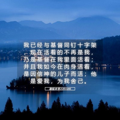 Picture 05 - 加 拉 太 书 2:20 CUVS - 我 已 经 与 基 督 同 钉 十 字 架 ， - Bible Verse Picture