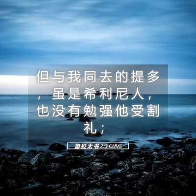 Picture 05 - 加 拉 太 书 2:3 CUVS - 但 与 我 同 去 的 提 多 ， 虽 是 希 - Bible Verse Picture