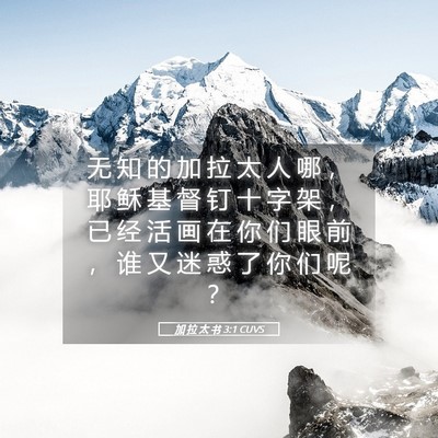 Picture 05 - 加 拉 太 书 3:1 CUVS - 无 知 的 加 拉 太 人 哪 ， 耶 稣 基 - Bible Verse Picture