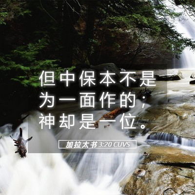 Picture 05 - 加 拉 太 书 3:20 CUVS - 但 中 保 本 不 是 为 一 面 作 的 ； - Bible Verse Picture