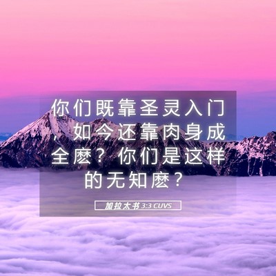 Picture 05 - 加 拉 太 书 3:3 CUVS - 你 们 既 靠 圣 灵 入 门 ， 如 今 还 - Bible Verse Picture