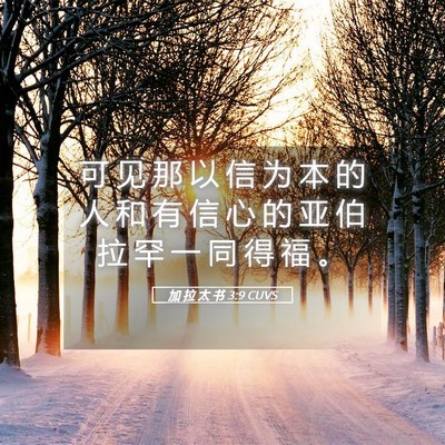 Picture 05 - 加 拉 太 书 3:9 CUVS - 可 见 那 以 信 为 本 的 人 和 有 信 - Bible Verse Picture