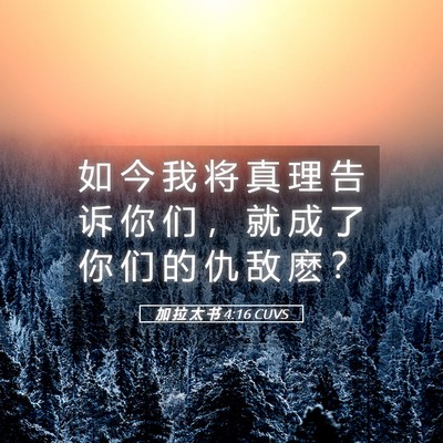 Picture 05 - 加 拉 太 书 4:16 CUVS - 如 今 我 将 真 理 告 诉 你 们 ， 就 - Bible Verse Picture