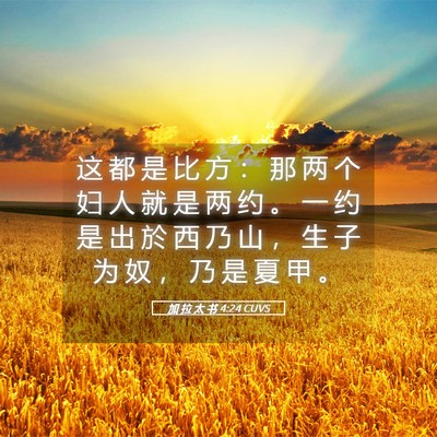 Picture 05 - 加 拉 太 书 4:24 CUVS - 这 都 是 比 方 ： 那 两 个 妇 人 就 - Bible Verse Picture