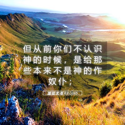 Picture 05 - 加 拉 太 书 4:8 CUVS - 但 从 前 你 们 不 认 识 神 的 时 候 - Bible Verse Picture