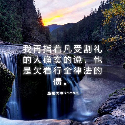 Picture 05 - 加 拉 太 书 5:3 CUVS - 我 再 指 着 凡 受 割 礼 的 人 确 实 - Bible Verse Picture