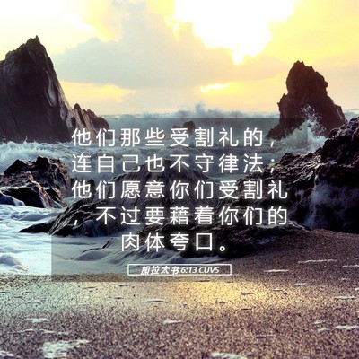 Picture 05 - 加 拉 太 书 6:13 CUVS - 他 们 那 些 受 割 礼 的 ， 连 自 己 - Bible Verse Picture