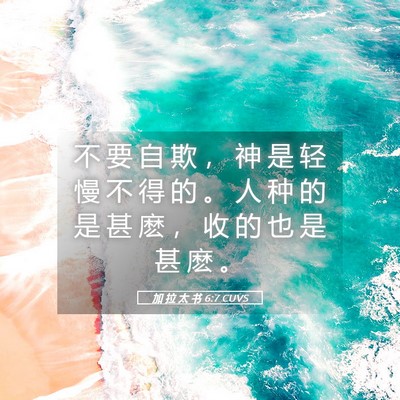 Picture 05 - 加 拉 太 书 6:7 CUVS - 不 要 自 欺 ， 神 是 轻 慢 不 得 的 - Bible Verse Picture