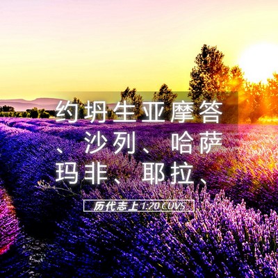 Picture 05 - 历 代 志 上 1:20 CUVS - 约 坍 生 亚 摩 答 、 沙 列 、 哈 萨 - Bible Verse Picture