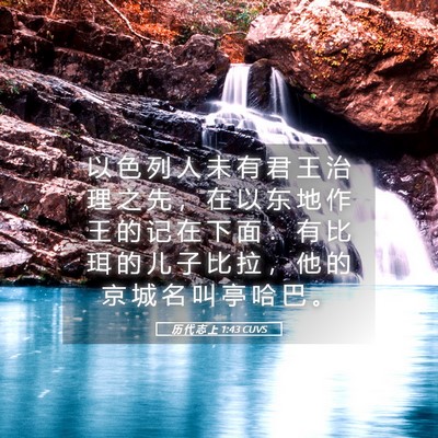 Picture 05 - 历 代 志 上 1:43 CUVS - 以 色 列 人 未 有 君 王 治 理 之 先 - Bible Verse Picture
