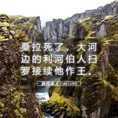 Picture 05 - 历 代 志 上 1:48 CUVS - 桑 拉 死 了 ， 大 河 边 的 利 河 伯 - Bible Verse Picture