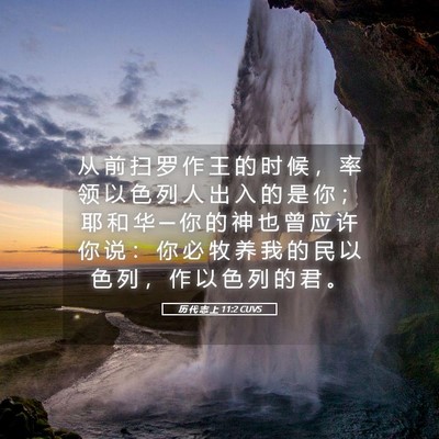Picture 05 - 历 代 志 上 11:2 CUVS - 从 前 扫 罗 作 王 的 时 候 ， 率 领 - Bible Verse Picture