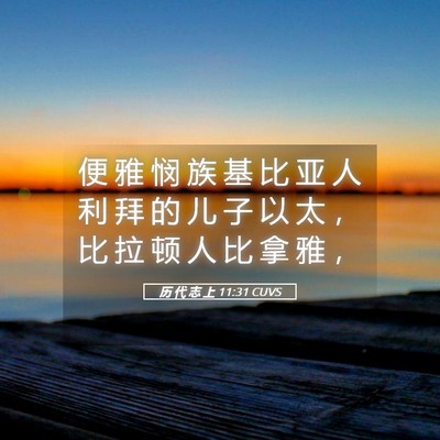Picture 05 - 历 代 志 上 11:31 CUVS - 便 雅 悯 族 基 比 亚 人 利 拜 的 儿 - Bible Verse Picture
