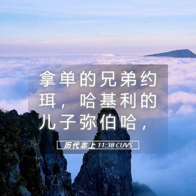 Picture 05 - 历 代 志 上 11:38 CUVS - 拿 单 的 兄 弟 约 珥 ， 哈 基 利 的 - Bible Verse Picture