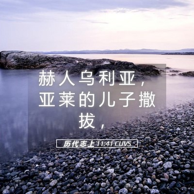 Picture 05 - 历 代 志 上 11:41 CUVS - 赫 人 乌 利 亚 ， 亚 莱 的 儿 子 撒 - Bible Verse Picture