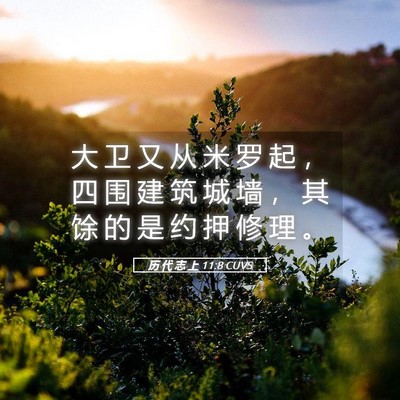 Picture 05 - 历 代 志 上 11:8 CUVS - 大 卫 又 从 米 罗 起 ， 四 围 建 筑 - Bible Verse Picture