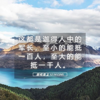 Picture 05 - 历 代 志 上 12:14 CUVS - 这 都 是 迦 得 人 中 的 军 长 ， 至 - Bible Verse Picture