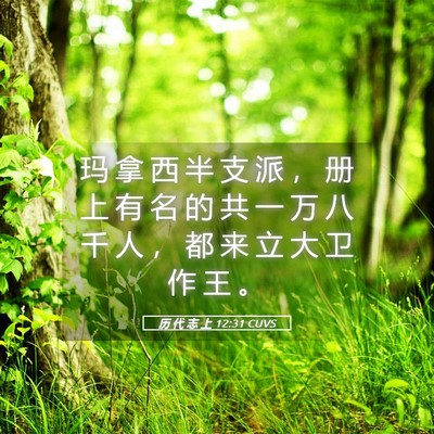 Picture 05 - 历 代 志 上 12:31 CUVS - 玛 拿 西 半 支 派 ， 册 上 有 名 的 - Bible Verse Picture
