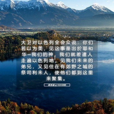 Picture 05 - 历 代 志 上 13:2 CUVS - 大 卫 对 以 色 列 全 会 众 说 ： 你 - Bible Verse Picture