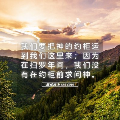 Picture 05 - 历 代 志 上 13:3 CUVS - 我 们 要 把 神 的 约 柜 运 到 我 们 - Bible Verse Picture