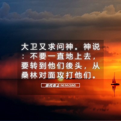 Picture 05 - 历 代 志 上 14:14 CUVS - 大 卫 又 求 问 神 。 神 说 ： 不 要 - Bible Verse Picture